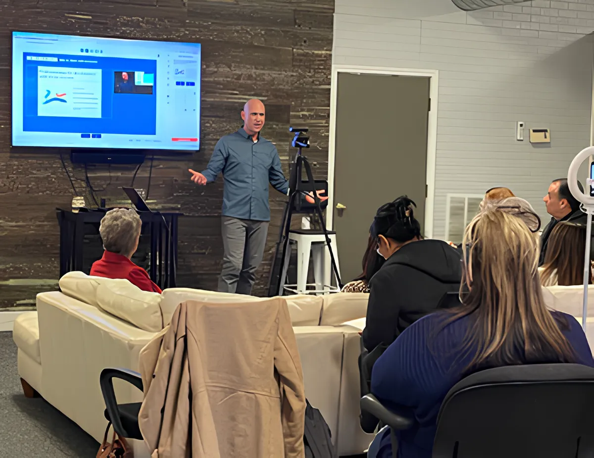 A live marketing training session